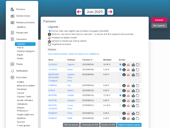 Gestion des factures