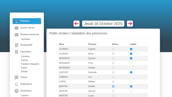Interface de réservation en temps réel